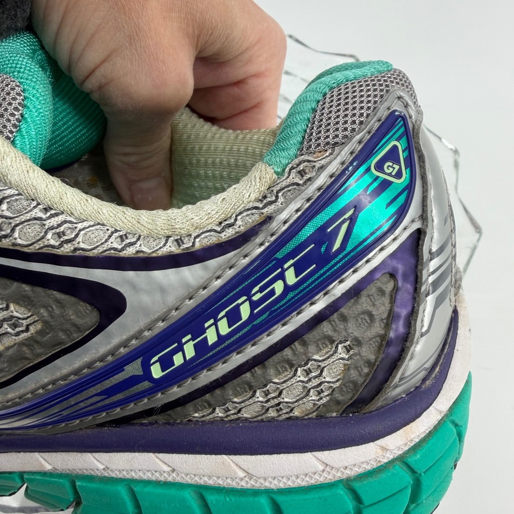 Brooks Ghost 7 Womens Running Shoes Gray Teal Purple Size 9 Medium B - Picture 5 of 10